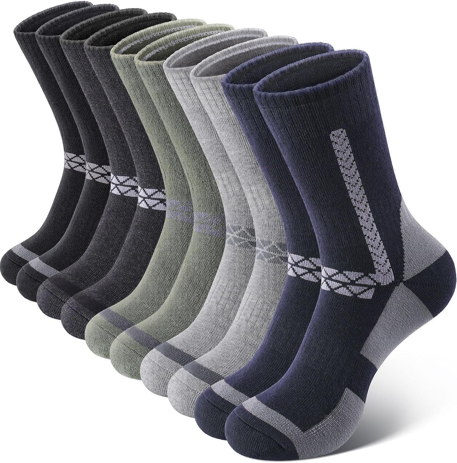 SIMIYA Merino Wool Socks for Men, 5 Pairs Thermal Warm Hiking Super Thick Crew Work Cushion Sock for Mens Winter Cold Weather