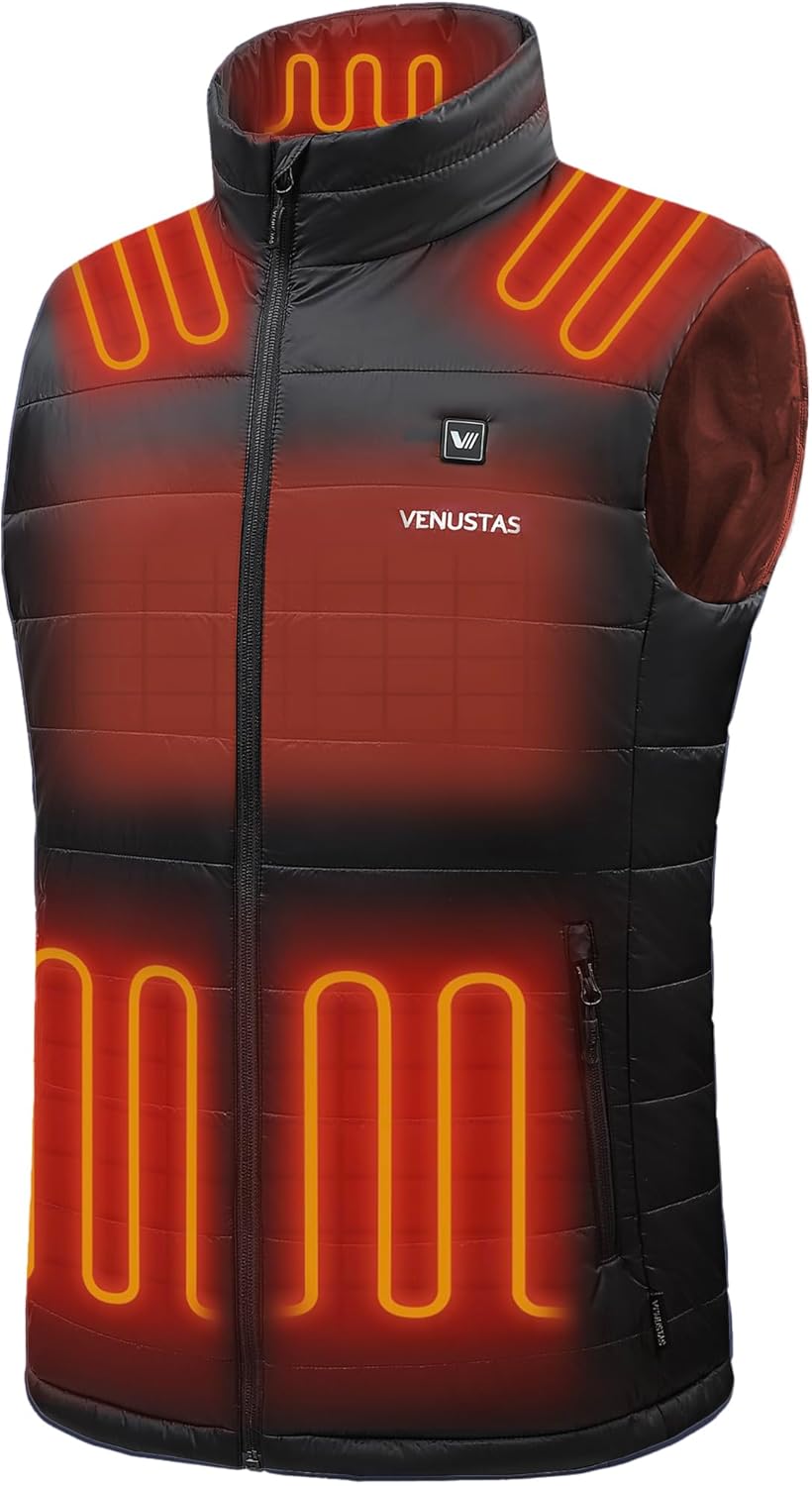 Venustas Men's Heated Vest with Battery, Lightweight Quilted Vest for Men
