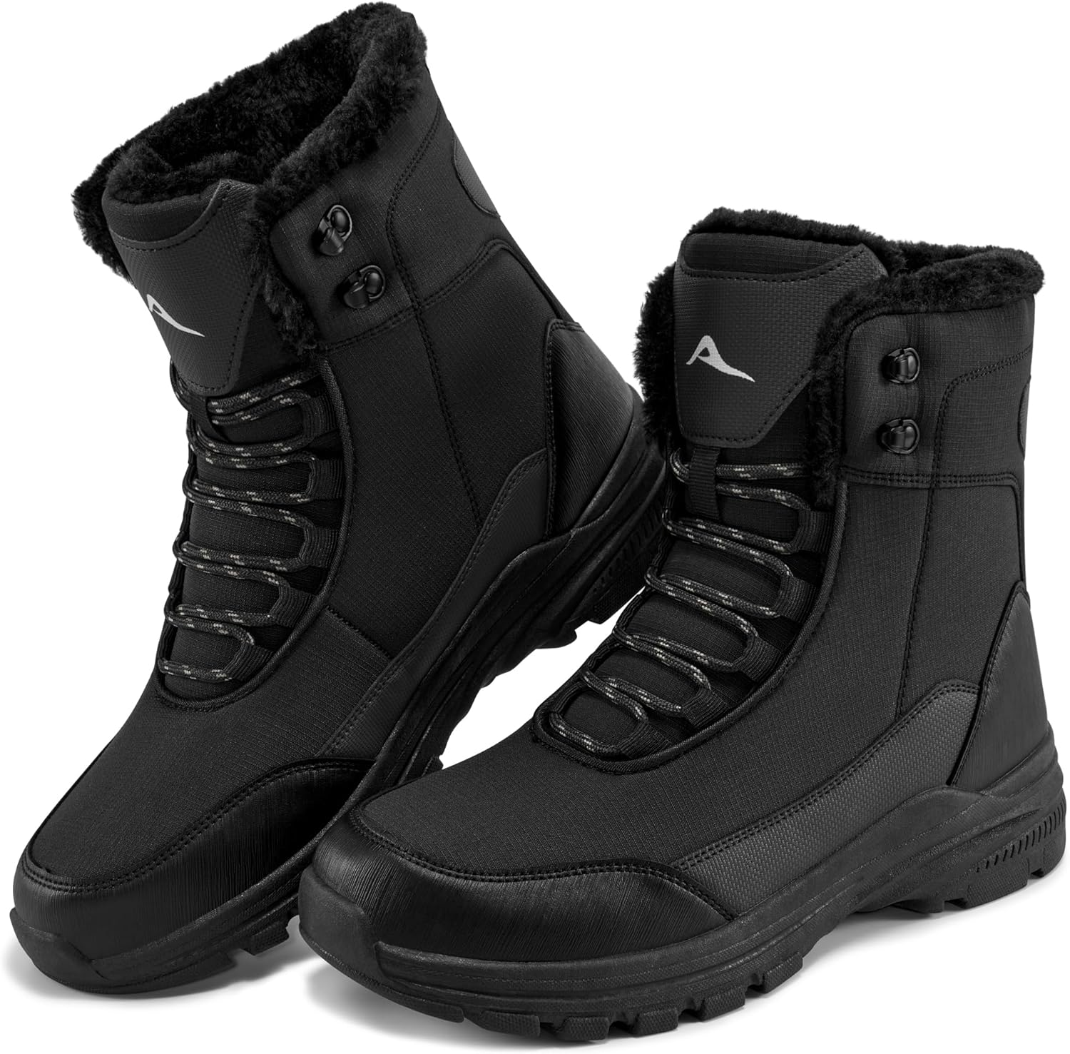 FUDYNMALC Mens Winter Snow Boots 2025: Waterproof Warm Fur Lined Hiking Shoes Non-slip Insulated Walking High Top Booties ...