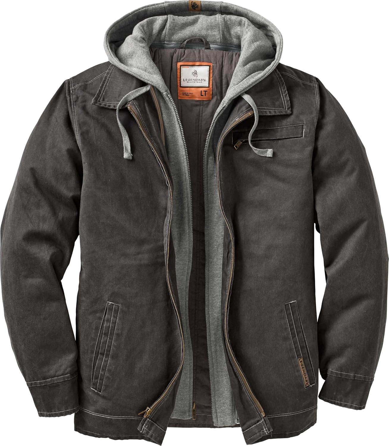 Legendary Whitetails Men's Casual Coat with Hood Waxed Cotton Water Resistant