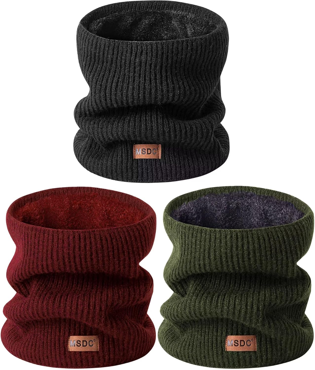 Winter Neck Gaiters for Men 3 Pack,Neck Warmer Men Women with Thermal Thick Warm Fleece Lined Cold Weather