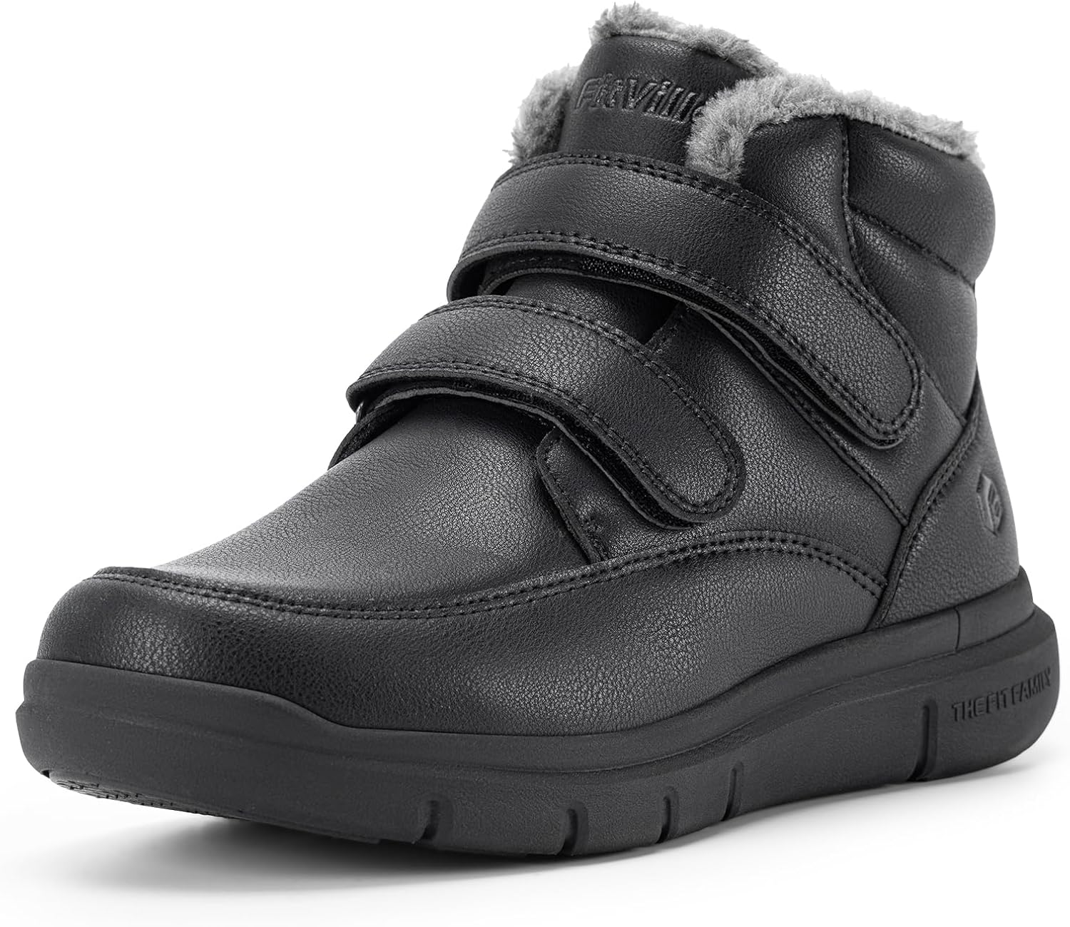 FitVille Extra Wide Men's Winter Boots Fur Lined Snow Boots for Men Waterproof Lightweight with Hook and Loop