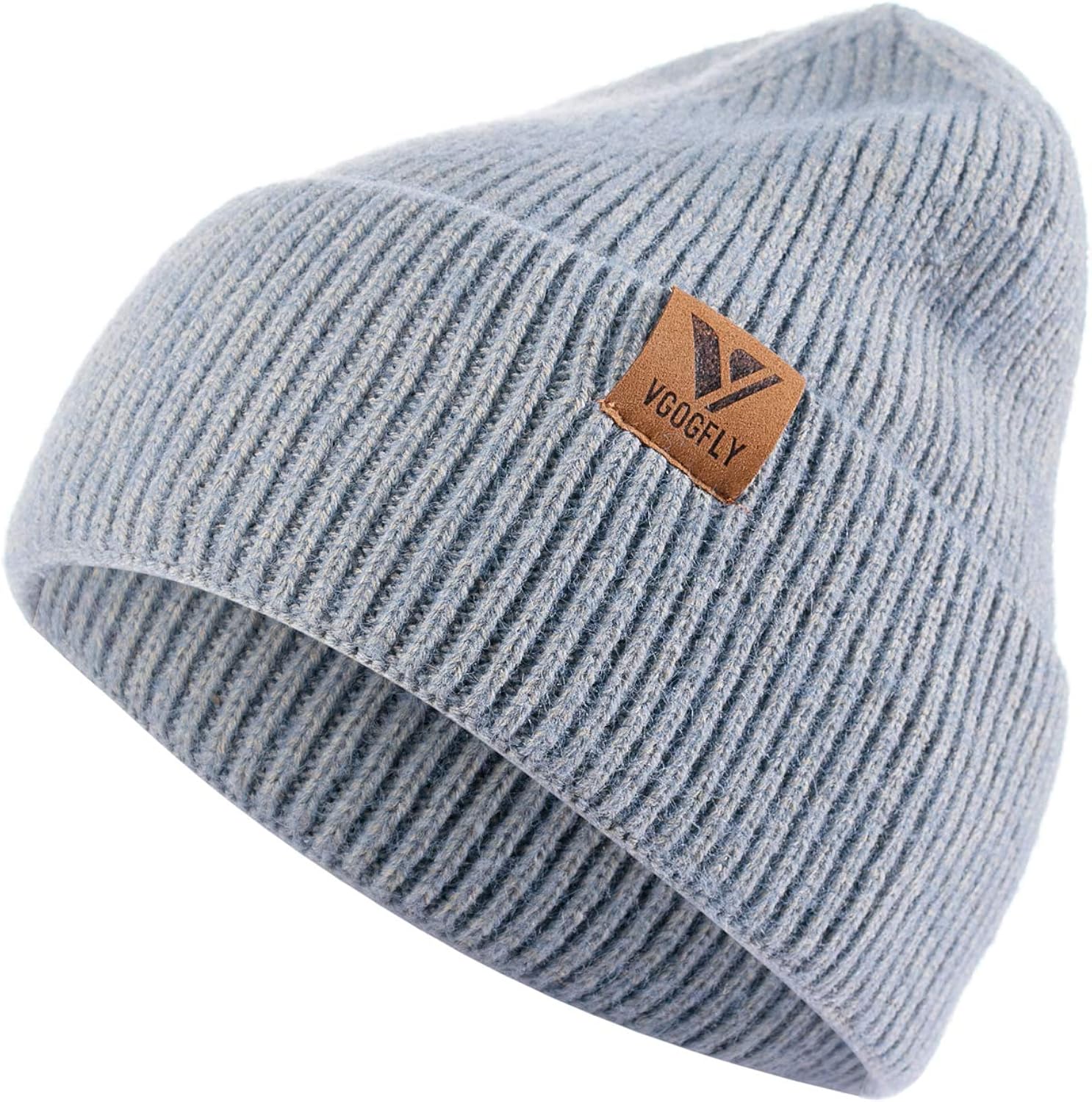Vgogfly Beanie Men Slouchy Knit Skull Cap Warm Stocking Hats Guys Women Striped Winter Beanie Hat Cuffed Plain Hat