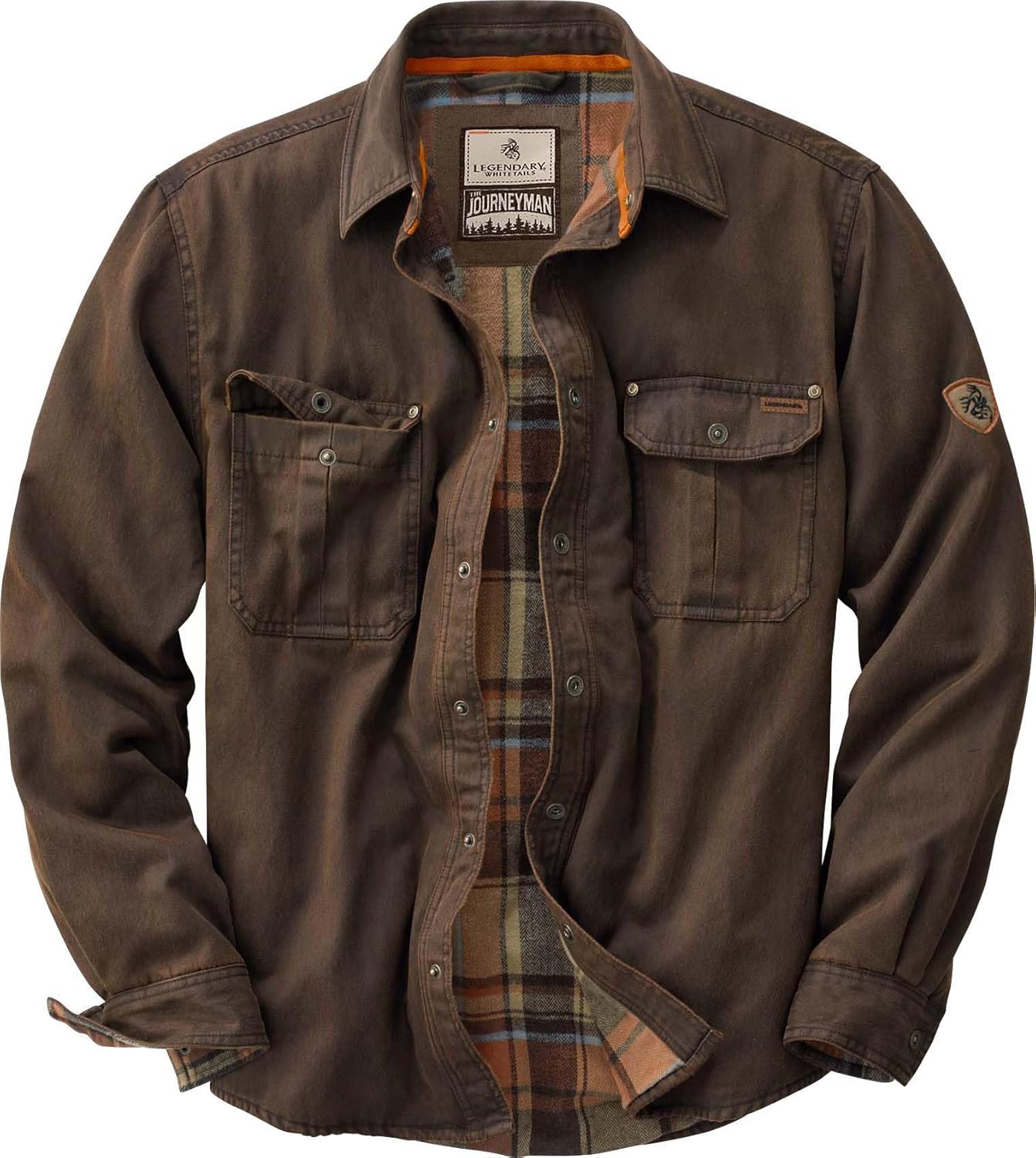 Legendary Whitetails Men's Flannel Lined Shirt Jacket Waxed Cotton Water Resistant