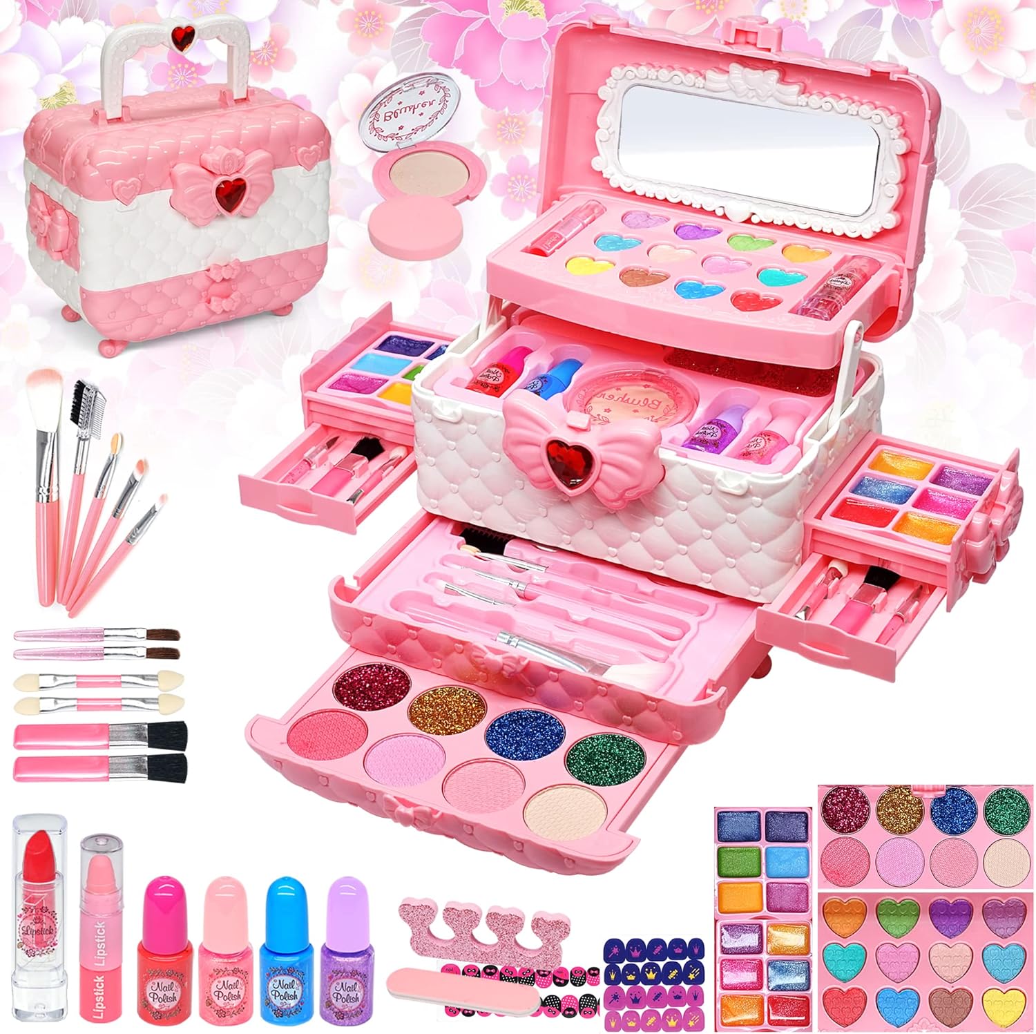 Kids Makeup Kit for Girl - Kids Makeup Kit Toys for Girls,Play Real Makeup Girls Toys,Washable Make Up for Little Girls,No...