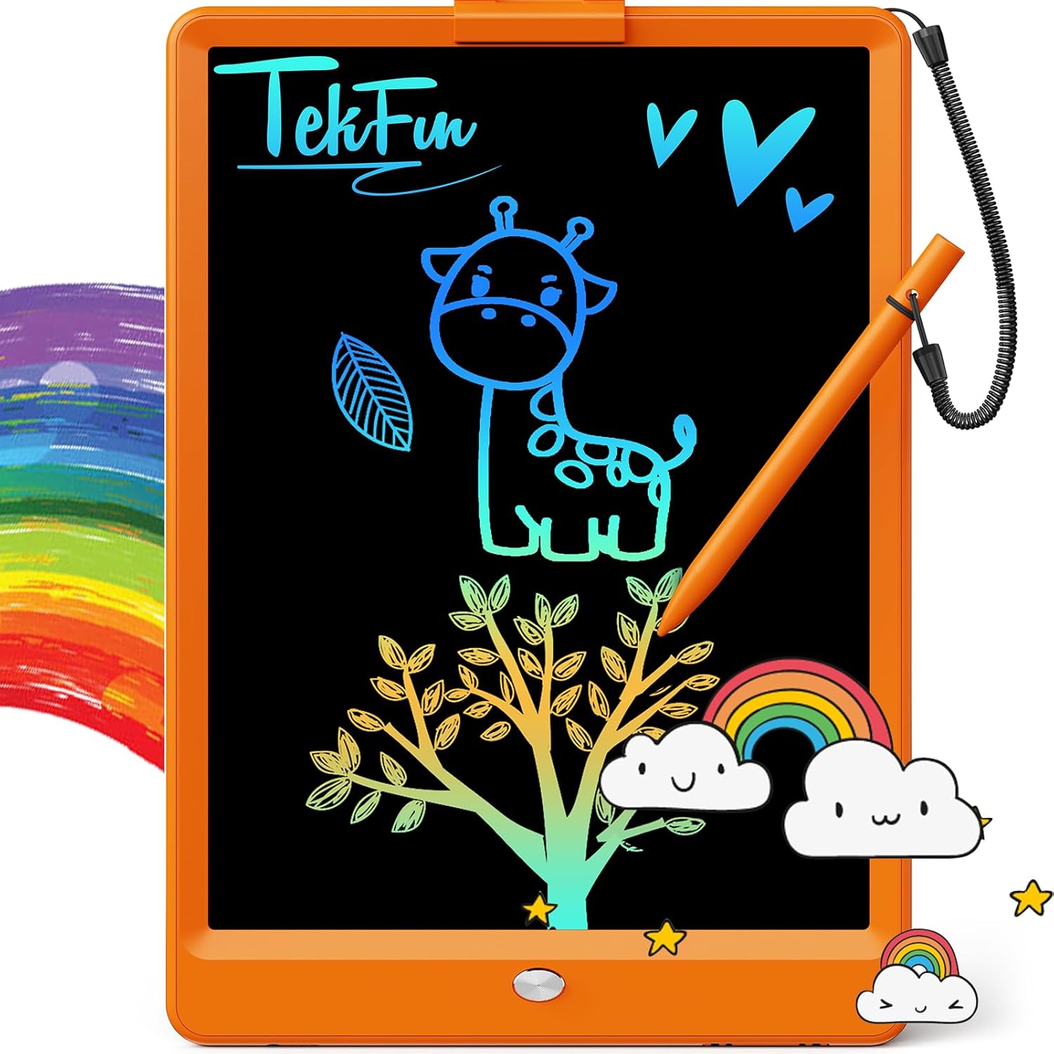 TEKFUN LCD Writing Tablet Doodle Board, 10inch Colorful Drawing Tablet Writing Pad, Kids Travel Essentials, Toddler Toys f...