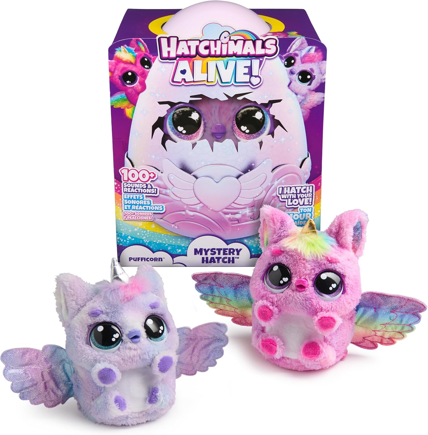 Hatchimals Alive, Mystery Hatch Pufficorn, Surprise Interactive Toy & Egg with Mist, Lights & Sounds (Styles May Vary), Ki...