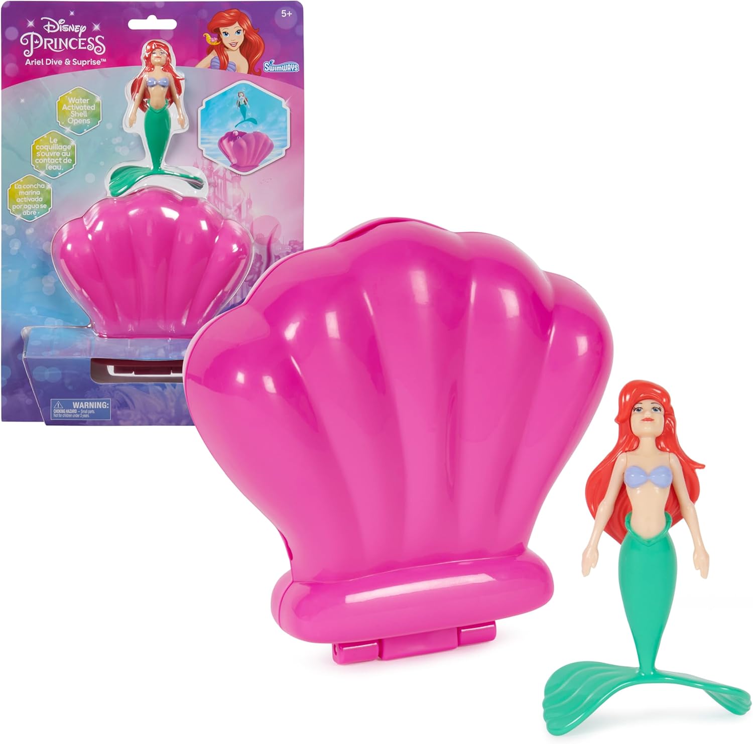 SwimWays Disney Princess Ariel Dive N Surprise, Swimming Pool Accessories & Kids Pool Toys, Little Mermaid Party Supplies