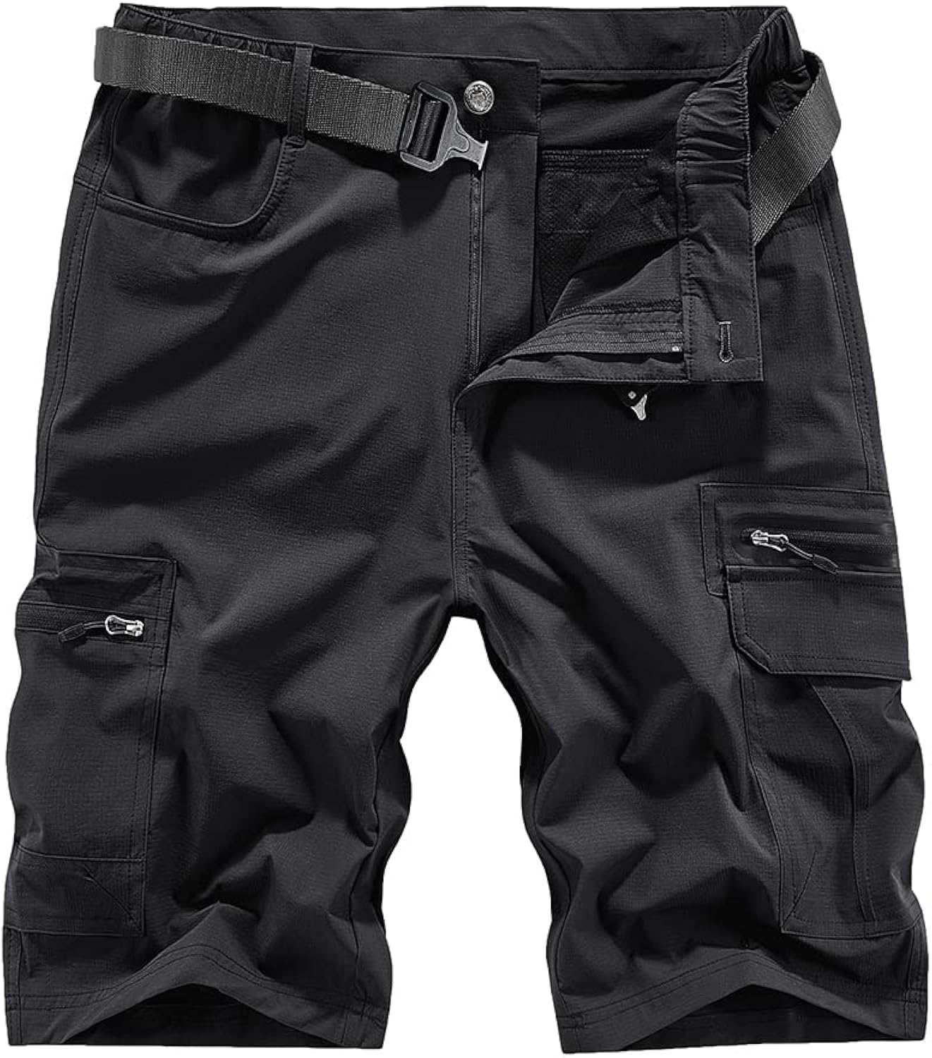 Quick Dry Hiking Shorts Men's Cargo Casual Outdoor 4-Way Stretchy Lightweight Summer Short with Multi Pockets 30-46 (No Belt)