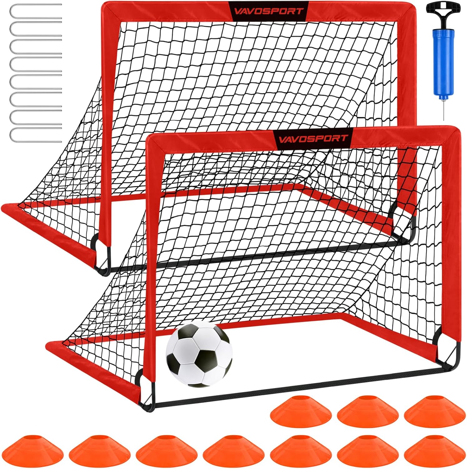 Kids Soccer Goals for Backyard Set - 2 of 4' x 3' Portable Soccer Goal Training Equipment, Pop Up Toddler Soccer Net with ...