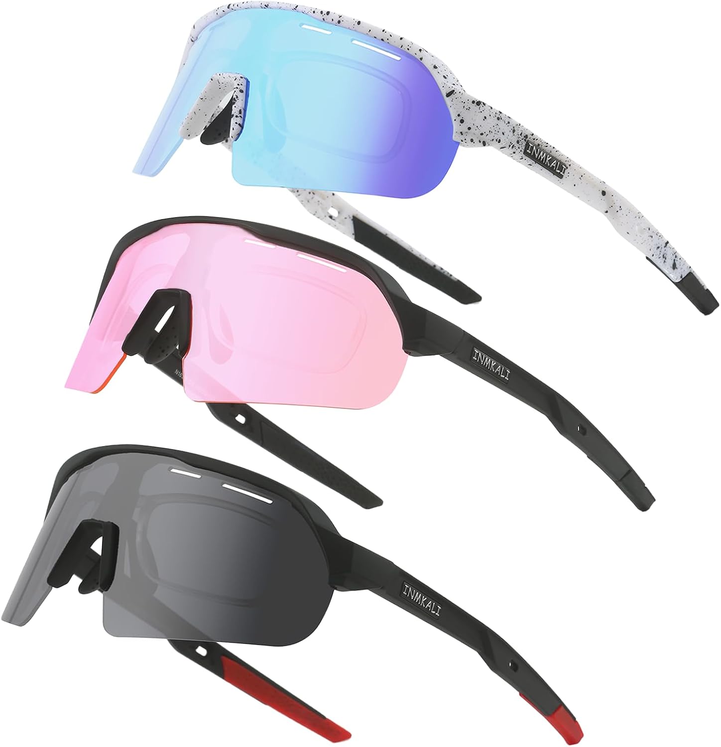 INMKALI Baseball Cycling Glasses Sports Sunglasses for Men Women Youth Outdoor Softball Running UV 400 Protection