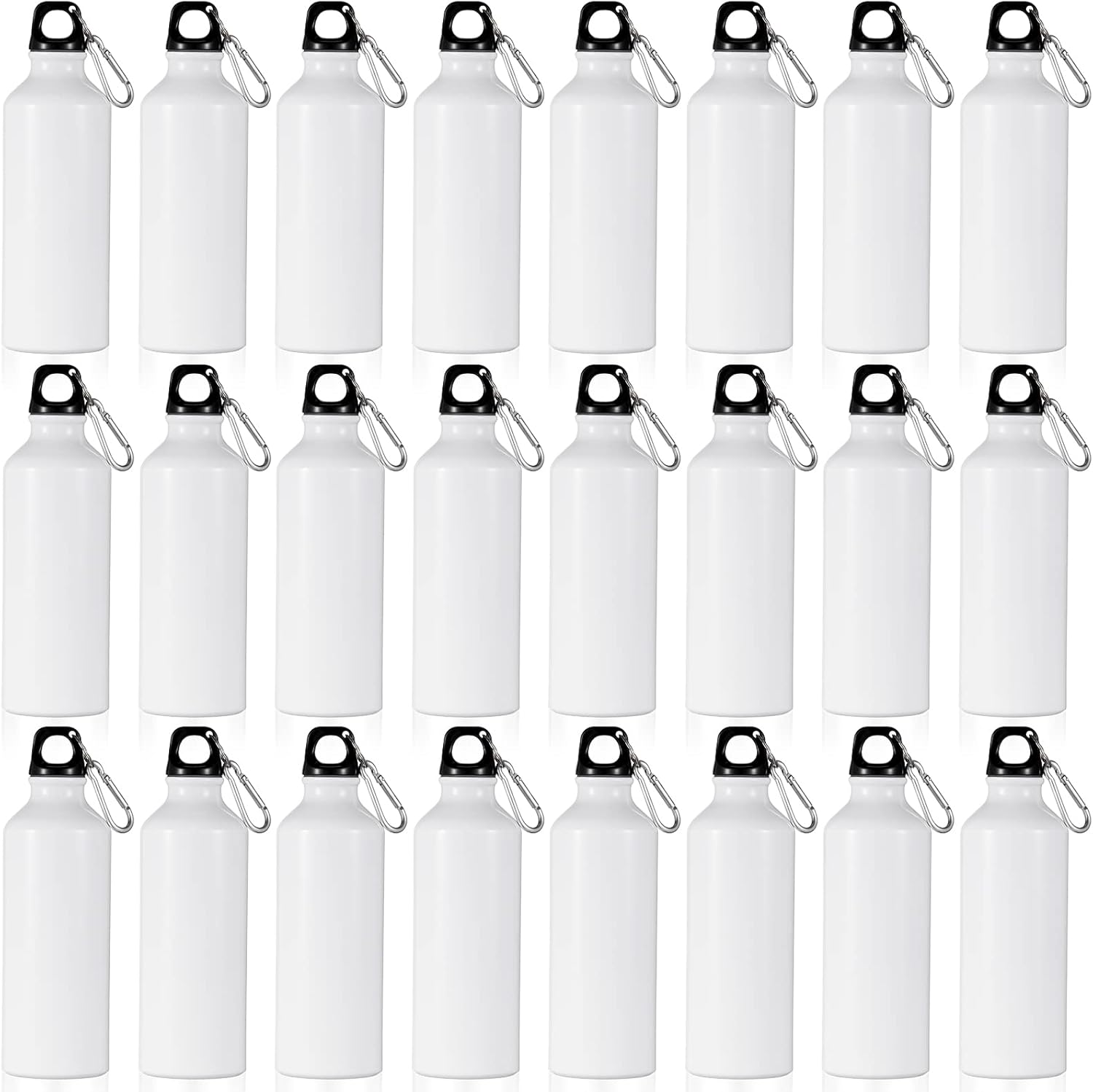 Gandeer 24 Pcs Aluminum Water Bottle 17oz Aluminum Reusable Bottles with Clips Sports Lightweight Water Multipack Easy Car...