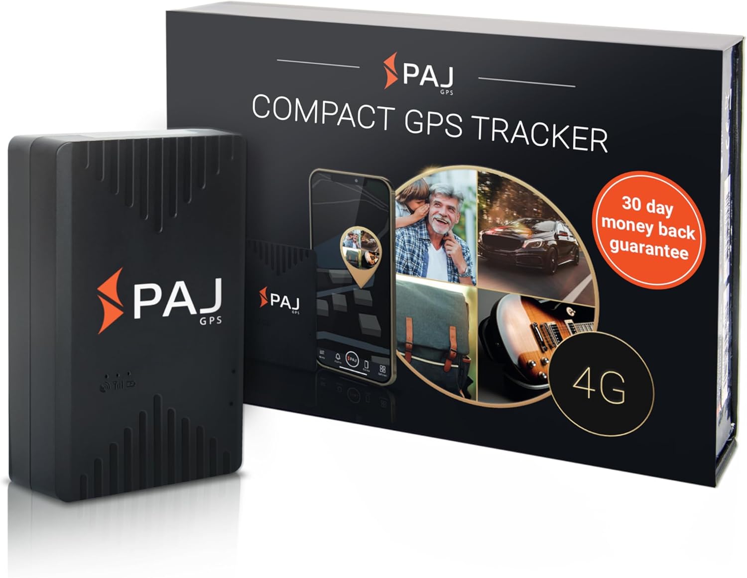 PAJ GPS COMPACT Finder 4G - GPS Tracker for Cars, Motorcycles and Trucks - Up to 20 Days Battery Life - Tracking Device fo...