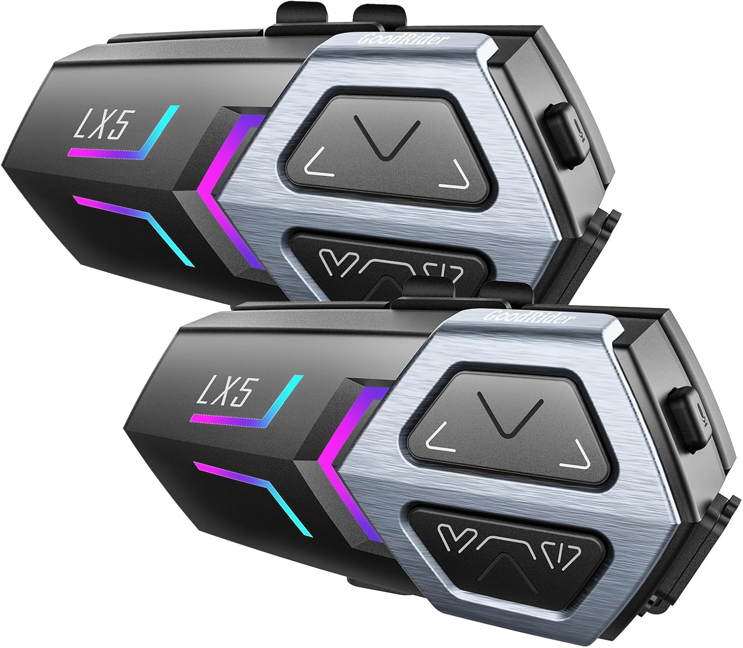 BTQILEYOO LX5 Motorcycle Helmet Bluetooth Headset - Bluetooth 5.3, 10 Riders Intercom, Smart Noise Reduction, HiFi Sound, ...