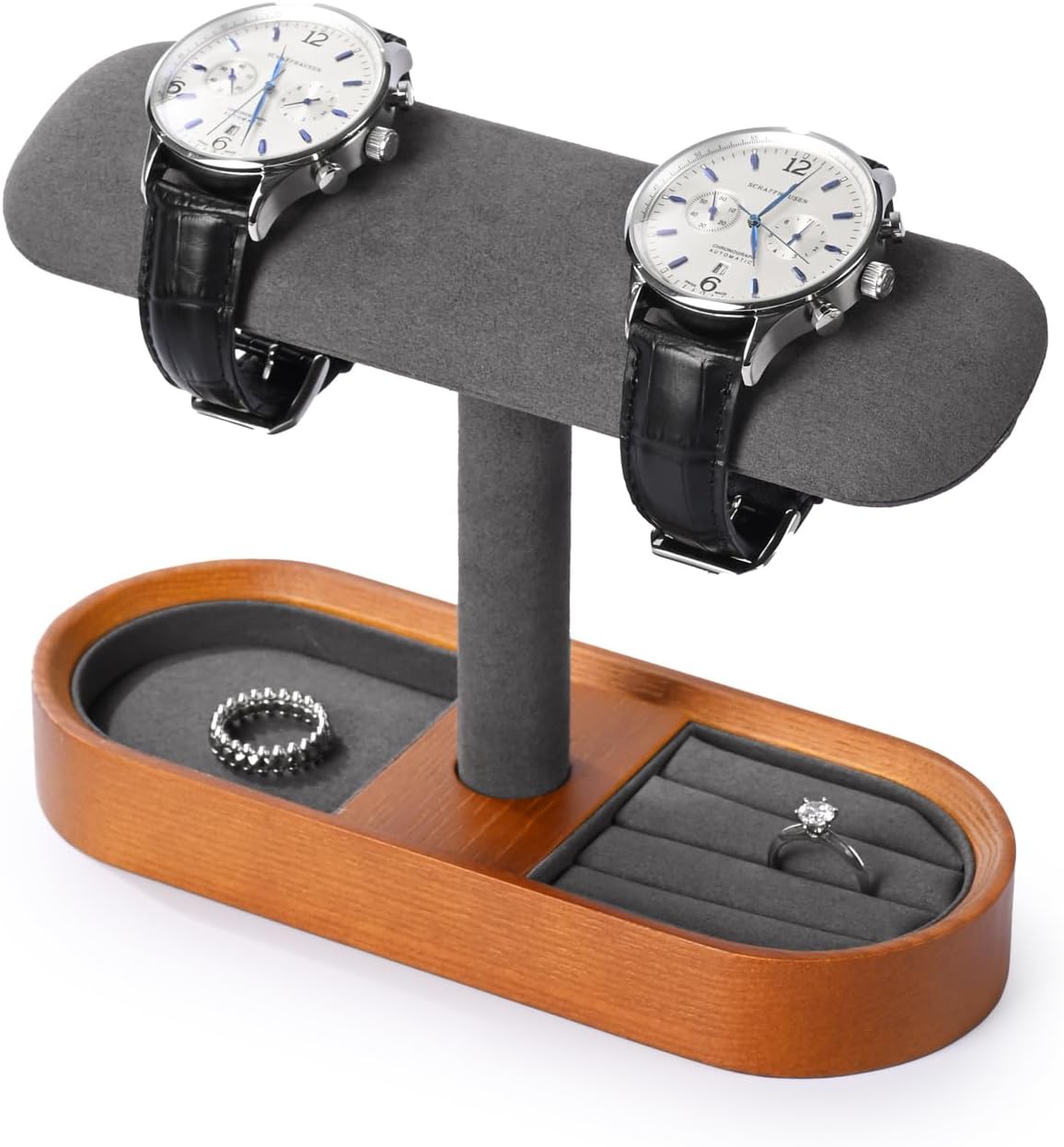 Oirlv Solid Wood Watch Stand T-bar Watch Holder Organizer for Men and Women Showcase Bracelet Bangle Jewelry Display Stand...