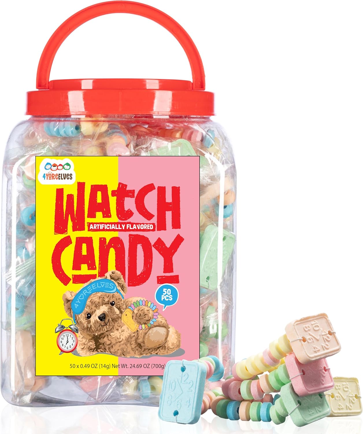 50 Candy Bracelet Watches Individually Wrapped, Taste Nostalgia with our Playful and Delicious Candy Jewelry, Perfect for ...