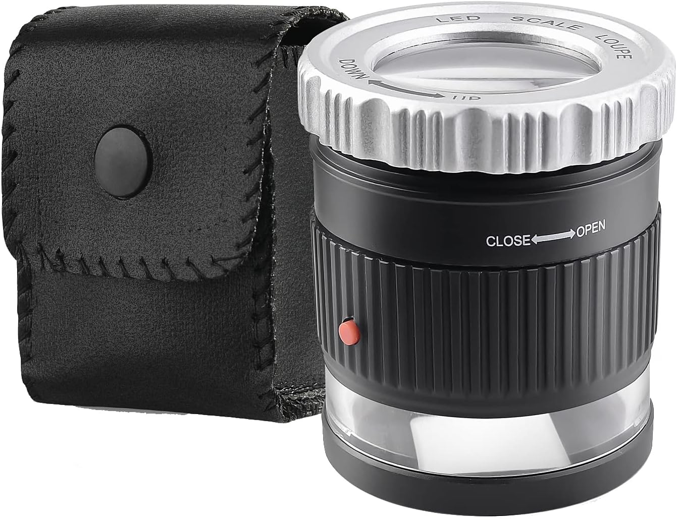 Amoper 30X Loupe Magnifier, USB Rechargeable 8 Lights Portable Eye Loupe Sewing Magnifying Glass for Watches, Jewelry, Coi...