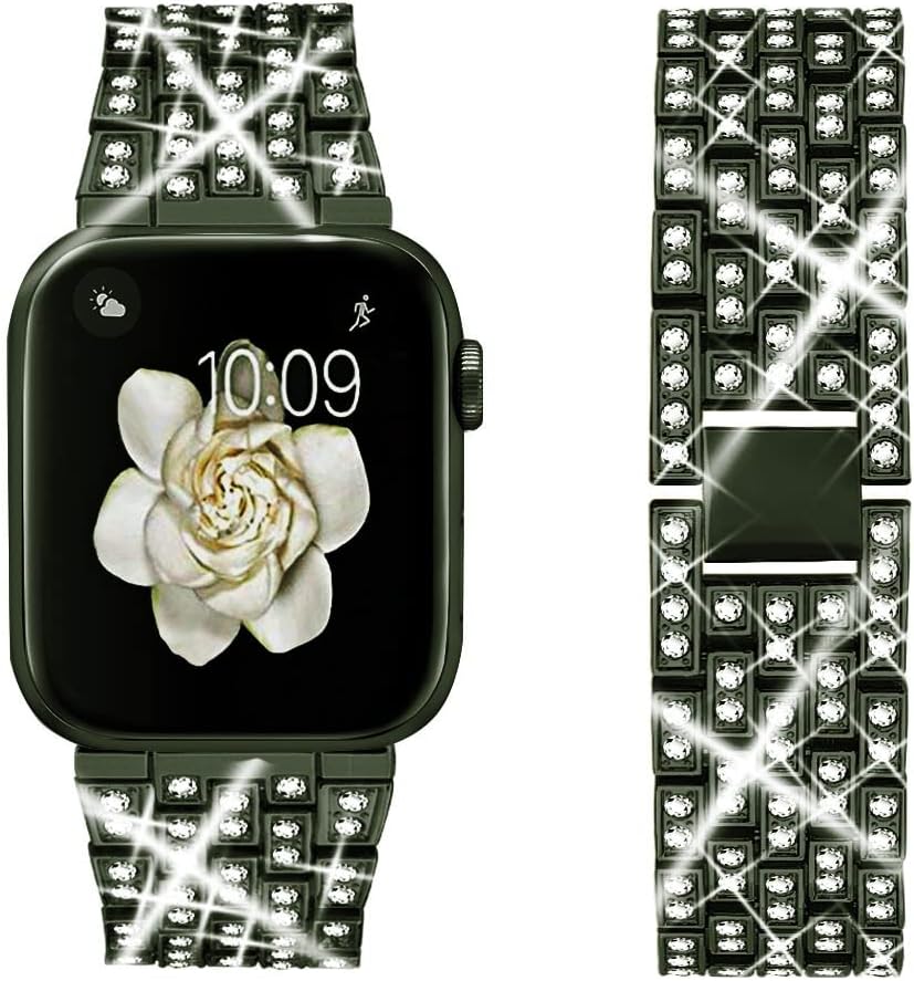 Dsytom Bing Bands Compatible with Apple Watch Band 38mm 40mm 41mm 42mm 44mm 45mm 46mm 49mm, Jewelry Replacement Strap for ...