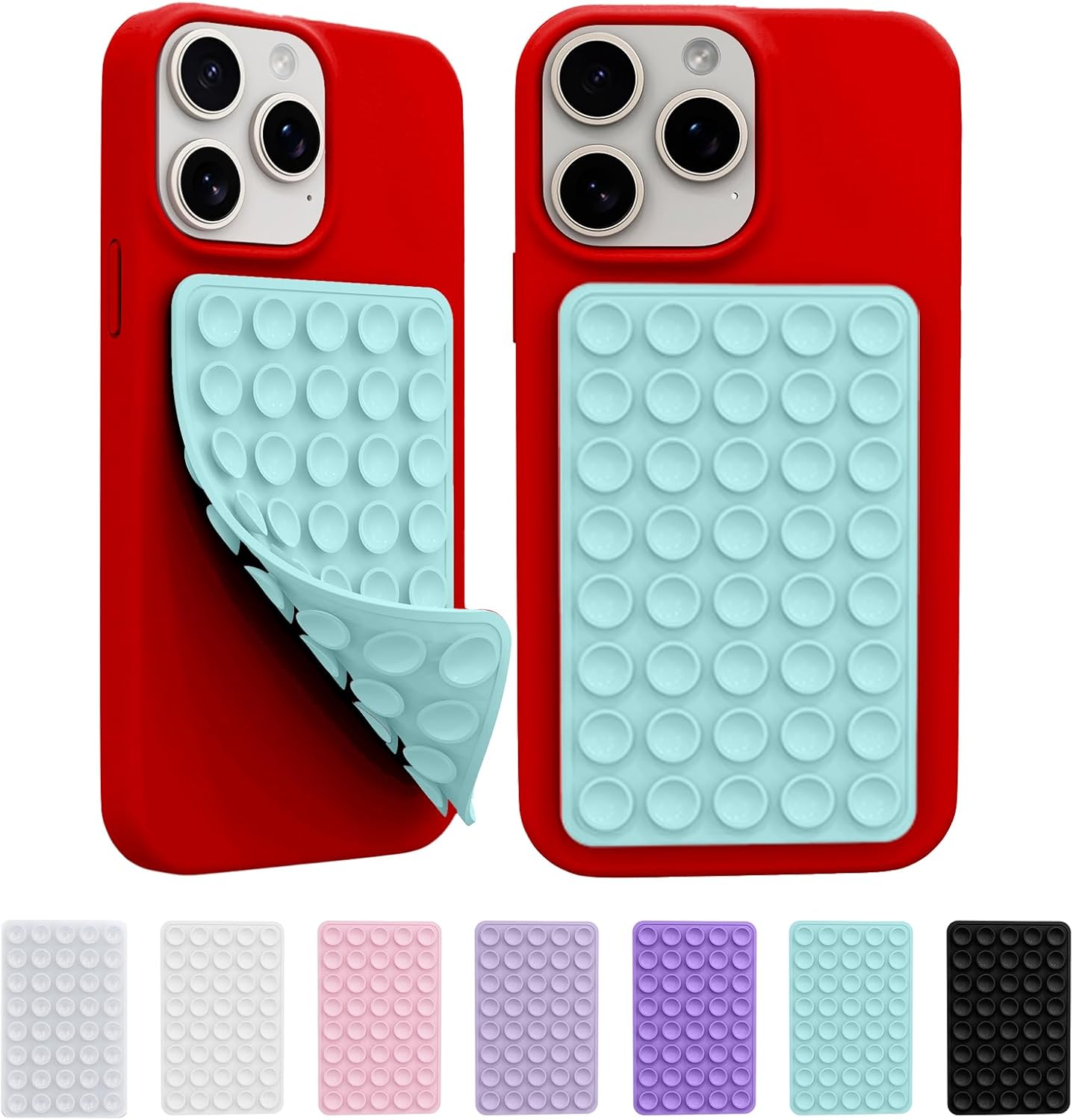 2 Pack Silicone Octo Cup Buddy Sticky Grip Holder for Cellphone, Silicone Suction Cup Phone Case Mount Double Sided, Hand...