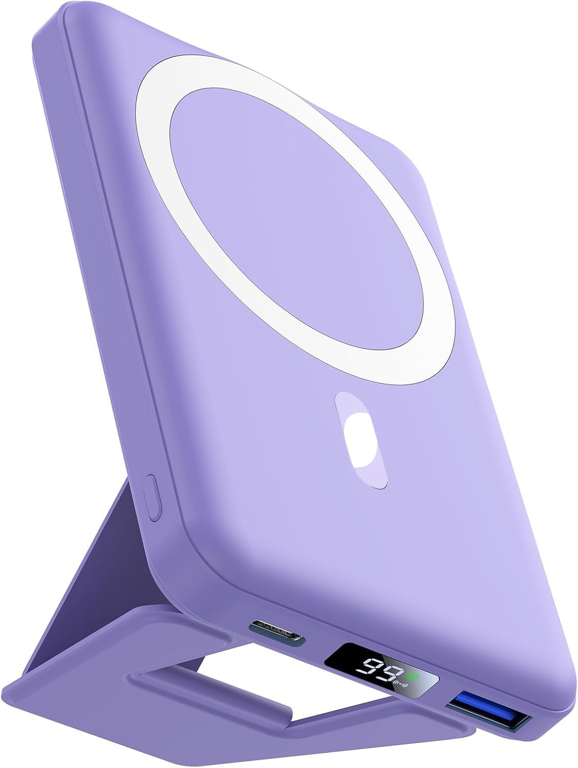 AOGUERBE Magnetic Power Bank, 10000mAh Foldable Wireless Portable Charger with USB-C Cable LED Display, for Mag-Safe Batte...