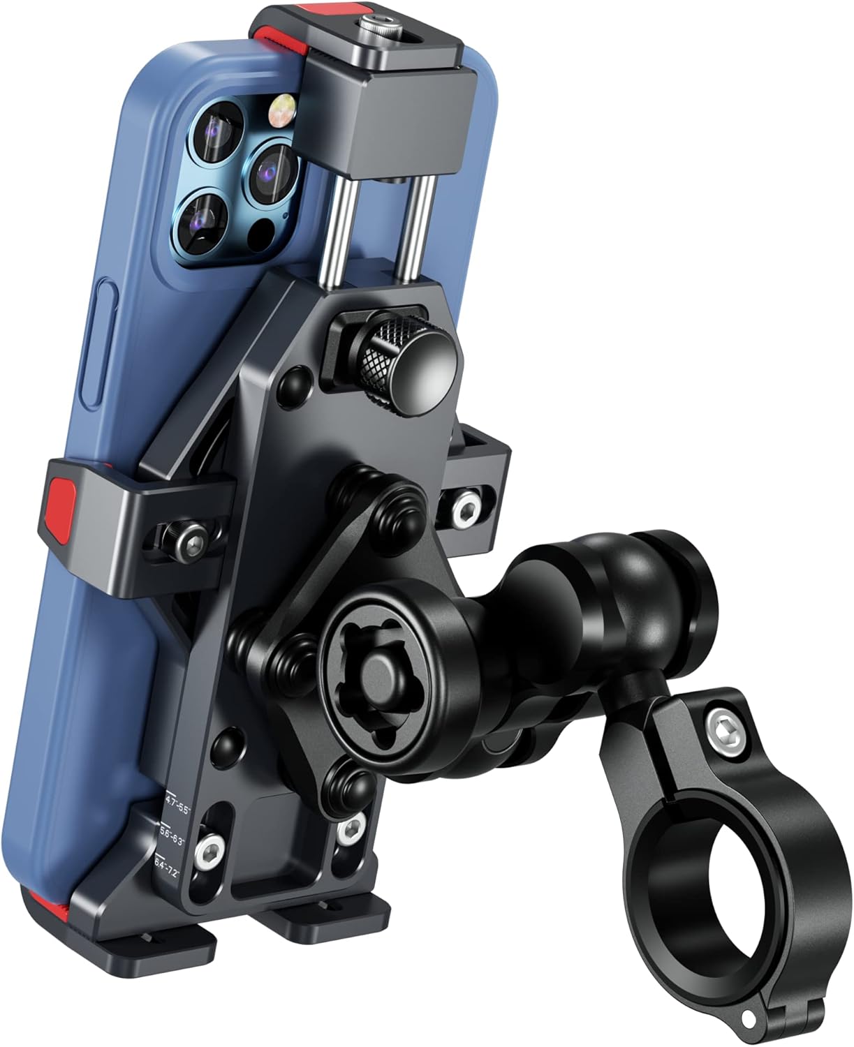 BRCOVAN Aluminum Alloy Motorcycle Phone Mount with Vibration Dampener & High-Speed Secure Lock, Anti-Theft Handlebar Cellp...