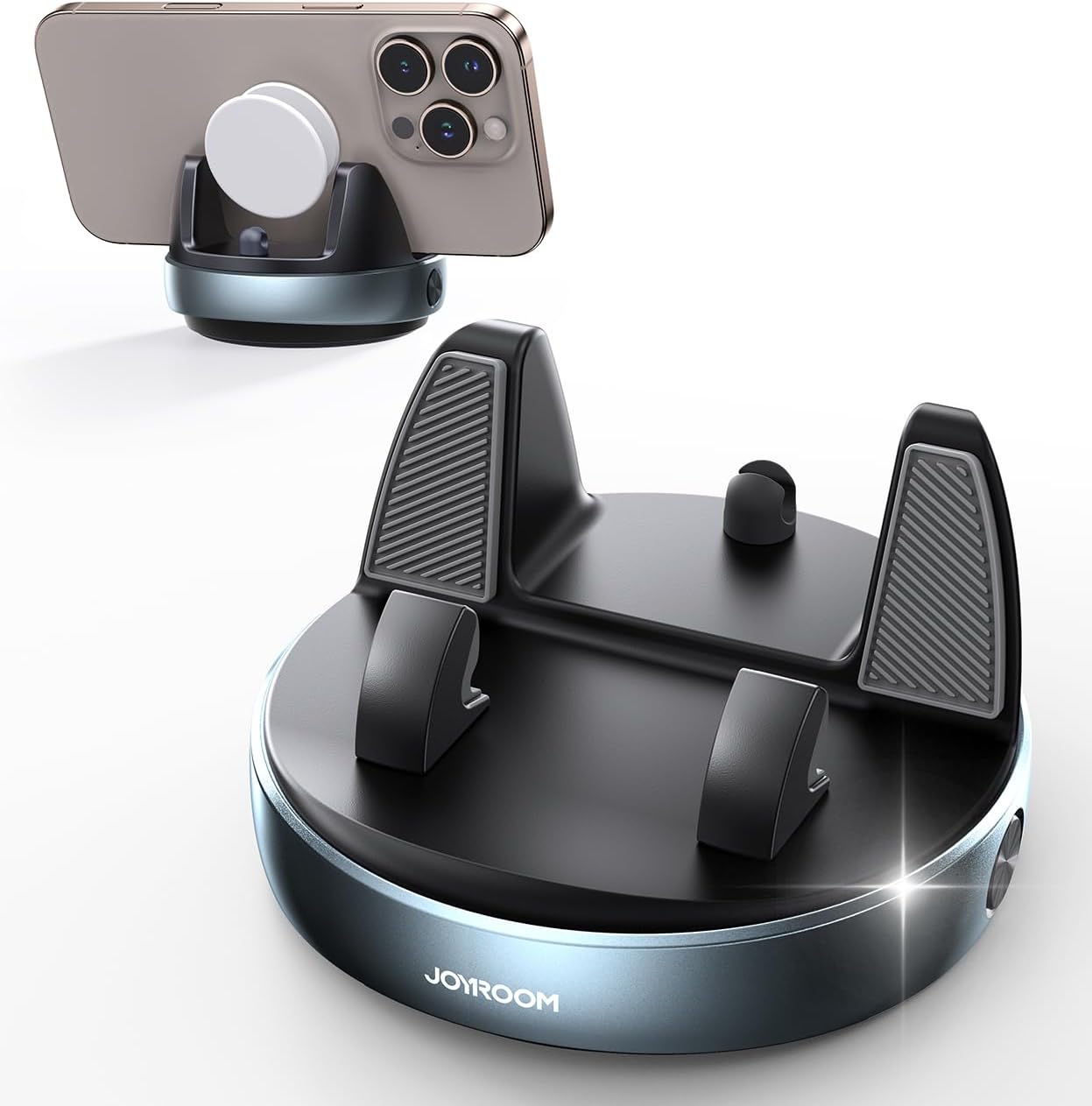 JOYROOM Car Phone Holder with 360° Adjustable & Avoid Sun Glare, Anti-slip Spring Snap Design Dashboard Cell Phone Holder,...