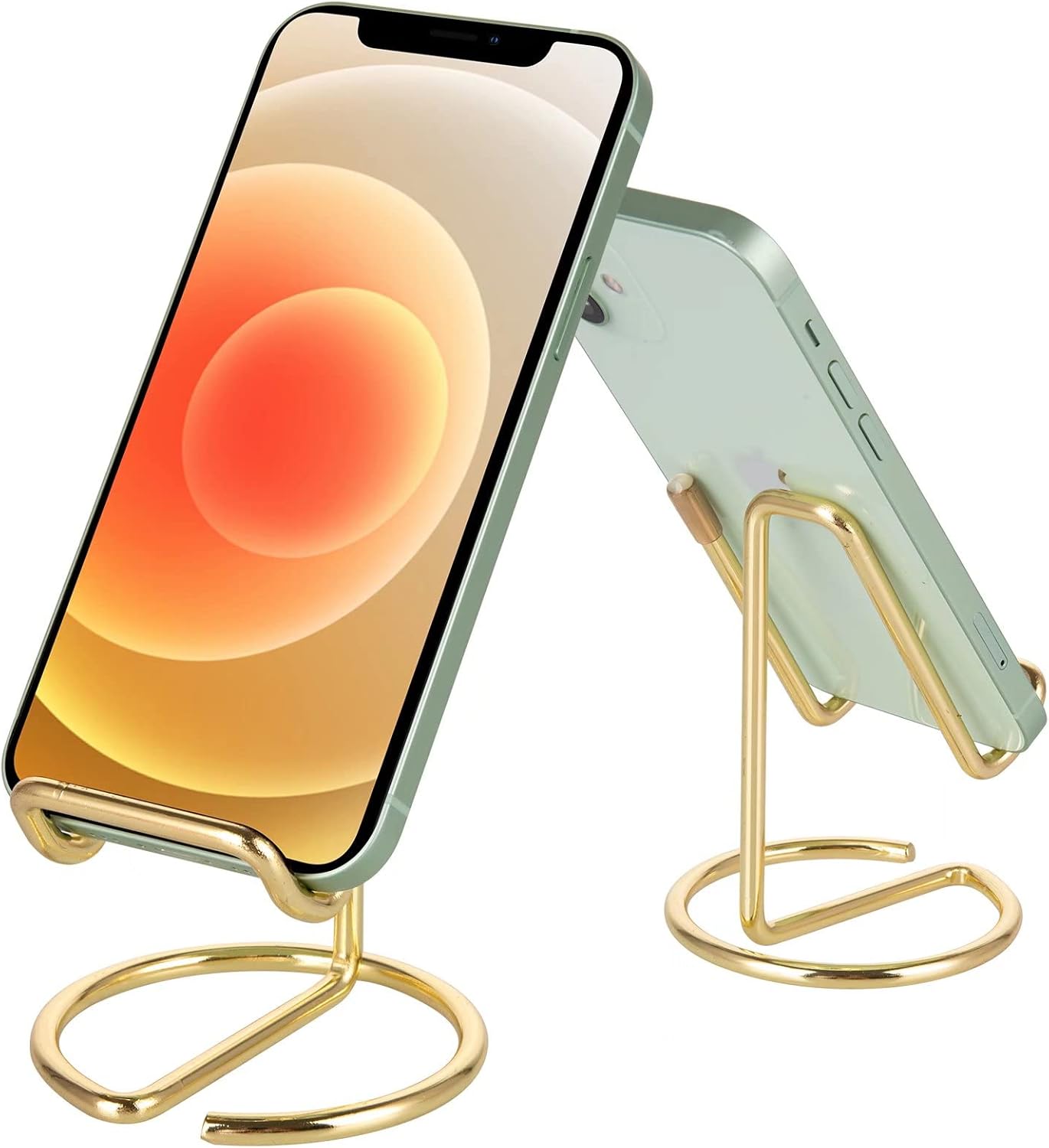 ROPOSY Cell Phone Stand for Desk, Cute Metal Gold Cell Phone Stand Holder Desk Accessories, Compatible with All Mobile Pho...