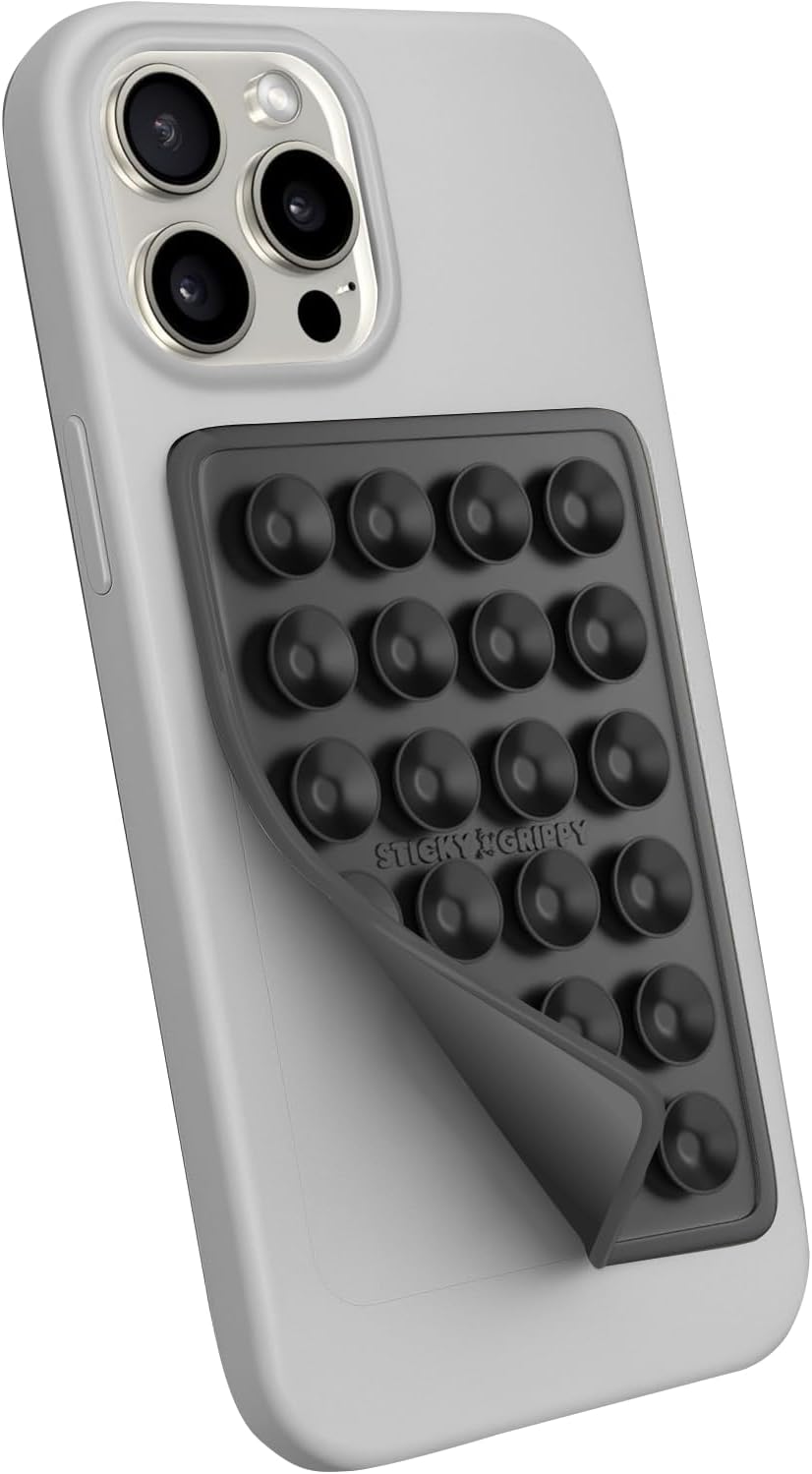 StickyGrippy Suction Phone Case Mount, Sillicon Adhesive Phone Accessory for iPhone and Android, Hands-Free Fidget Toy Mir...