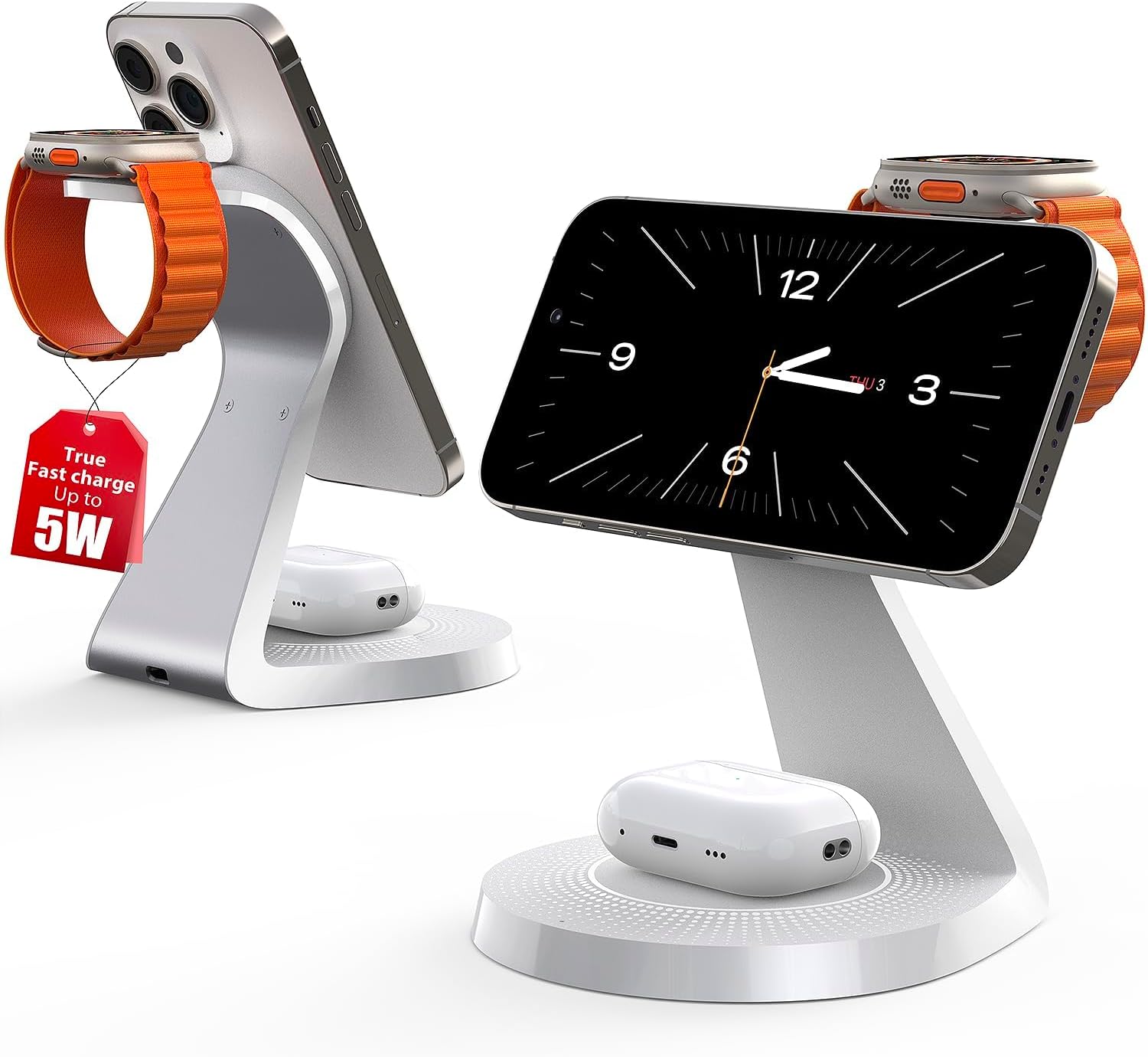 3 in 1 Charging Station for Apple Devices,Mag-Safe Charger Stand Fast Charging,Wireless Charger for iPhone 16/15/14/13/12 ...