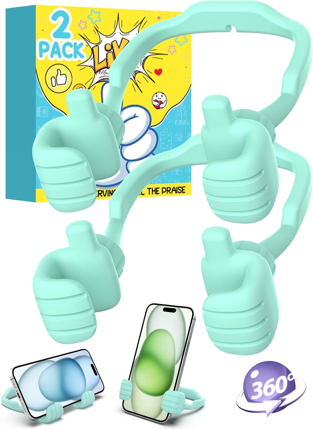 Cell Phone Stand Thumbs Up Lazy Phone Stand - 2 Pack Phone Holder 2025 College Graduation Gifts for Her Him Cellphone iPho...