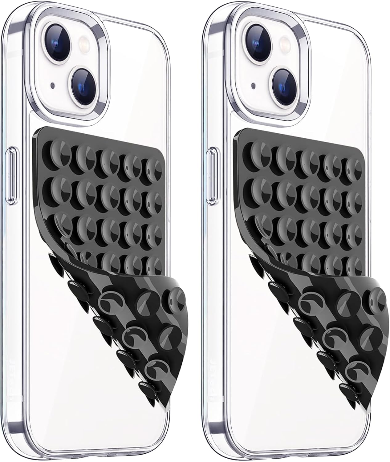 PKYAA 2 Pack Silicone Suction Cup Phone Case Mount Double Sided, Hands-Free Silicon Phone Grip with Higher Suction Power f...