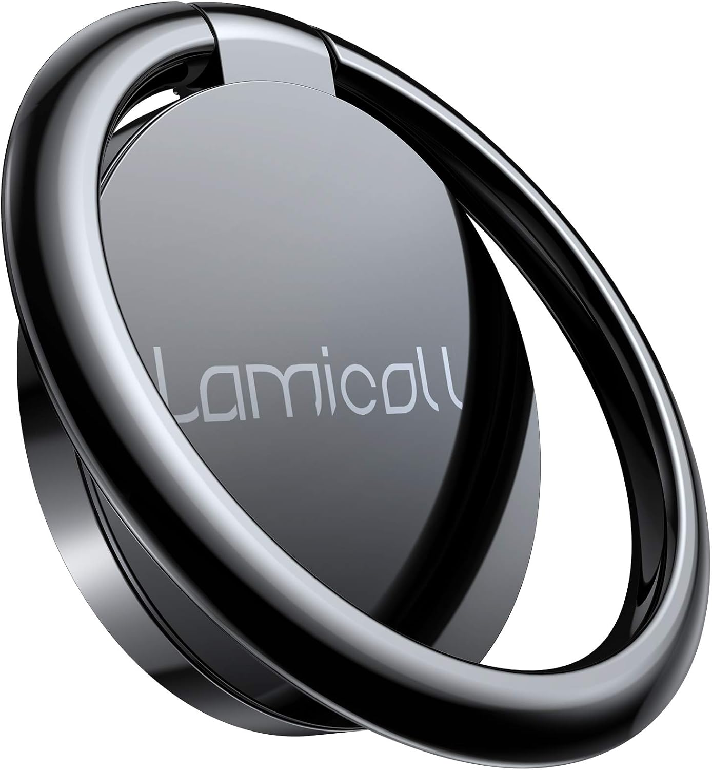 Lamicall Cell Phone Ring Holder Stand - Phone Finger Gip Kickstand, 360° Rotation Polished Metal Grip for Magnetic Car Mou...