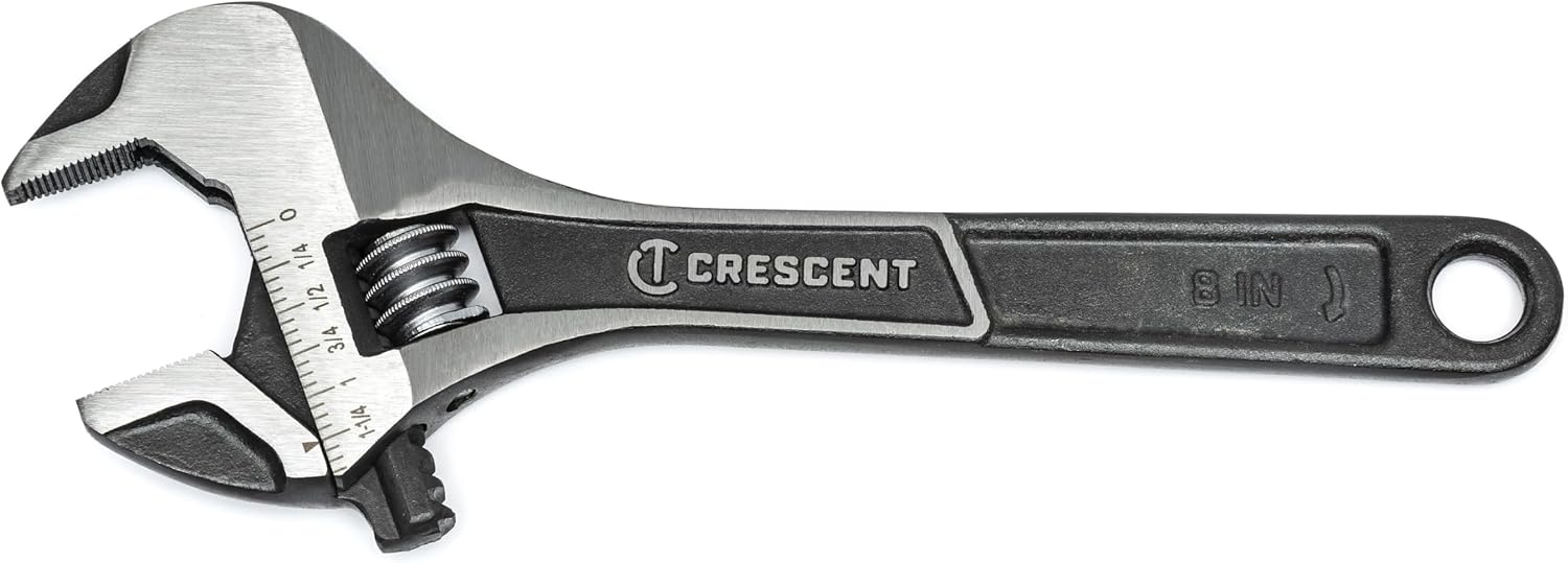 Crescent Wide Jaw Adjustable Wrench - Home Improvement, Repair & Garage Hand Tool - Wide Mouth Versatile Plumbing Tool - ...