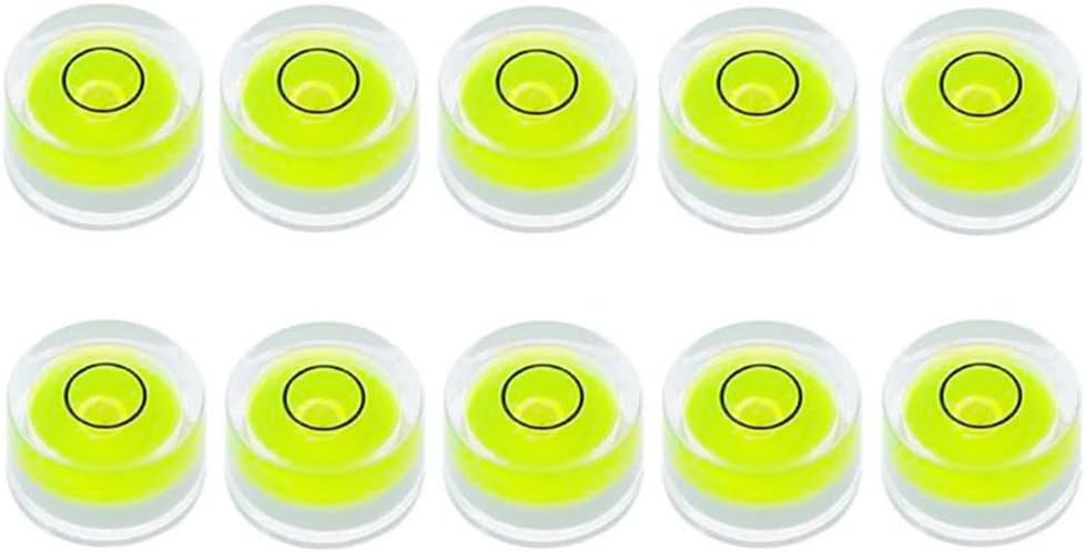 SIZIKJXGHWYI 6Pcs Small Bubble Spirit Levels 25x10mm Degree Mark Mini Round Circular Bubble Level Leveling Tool Measuring ...