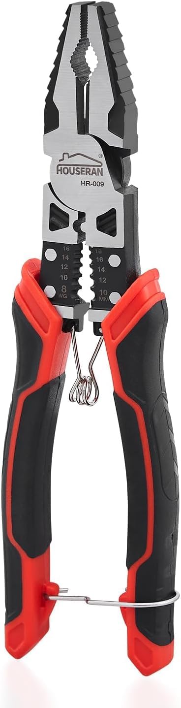 Pliers Set, HOUSERAN 3-Piece Plier Tool Set Including 8.3” Needle Nose Plierss, 8.3” Linemans pliers, 7.5” Diagonal Cutter...