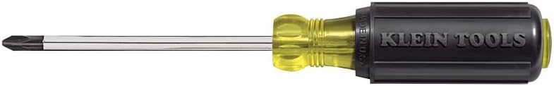 Klein Tools 603-4 Screwdriver, Made in USA, #2 Phillips Tip, Cushion Grip, Precision Machined Electrician Screwdriver, Hom...