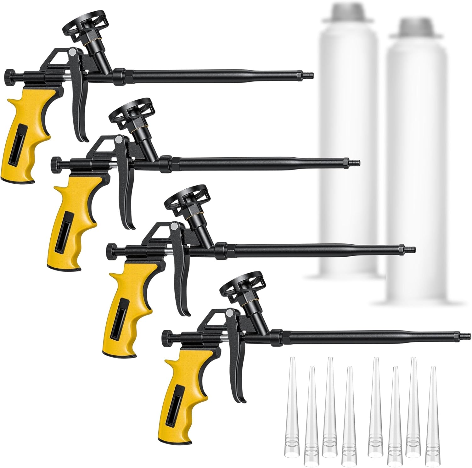 4 Pcs Foam Gun Yellow - Durable Spray Applicator for Expanding Insulation and Adhesive Precise Dispensing Tool for Sealing...