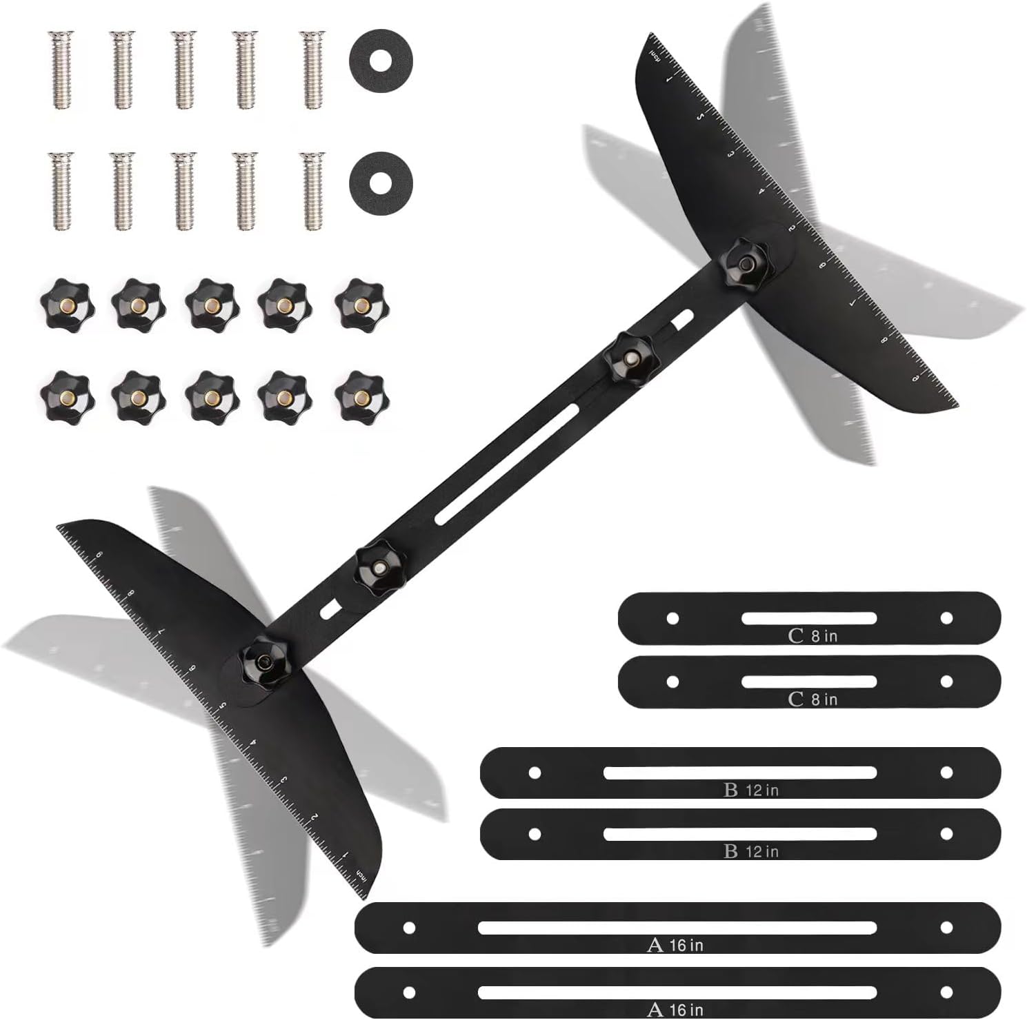 Stair Treads Gauge Template Tool - Stair Jig, Measuring Stair Tool, Shelf Scribe Tool for Stairs, Risers, Shelf and Cuttin...