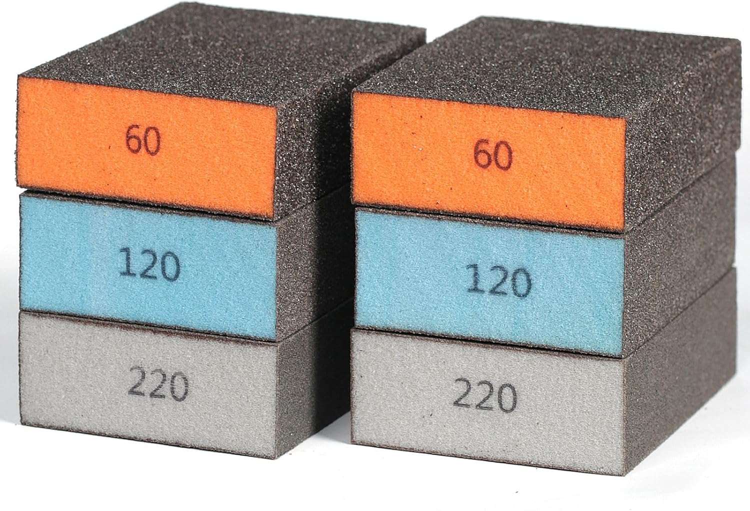 BOSHCRFAT 10 Pack Sanding Block, Washable and Reusable Sanding Sponge for Wood Drywall Metal Glasses Coarse/Medium/Fine/Su...