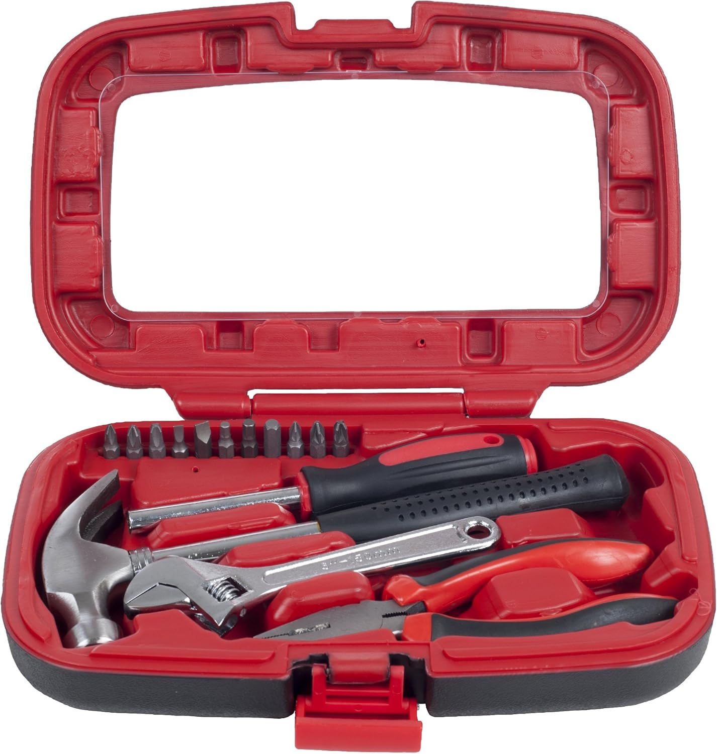 15-Piece Tool Set - Household Tool Kit with Hammer, Multi-Bit Screwdriver Set, Pliers, Wrench- Tools and Equipment for DIY...