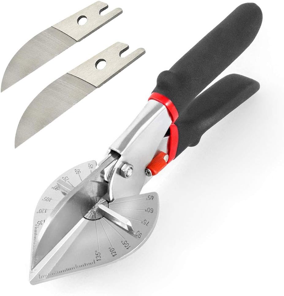 Multi Angle Miter Shear Cutter Hand Tools, 0-135 Degree Adjustable Angle Scissors Trim Shears Multipurpose Cutting Tool
